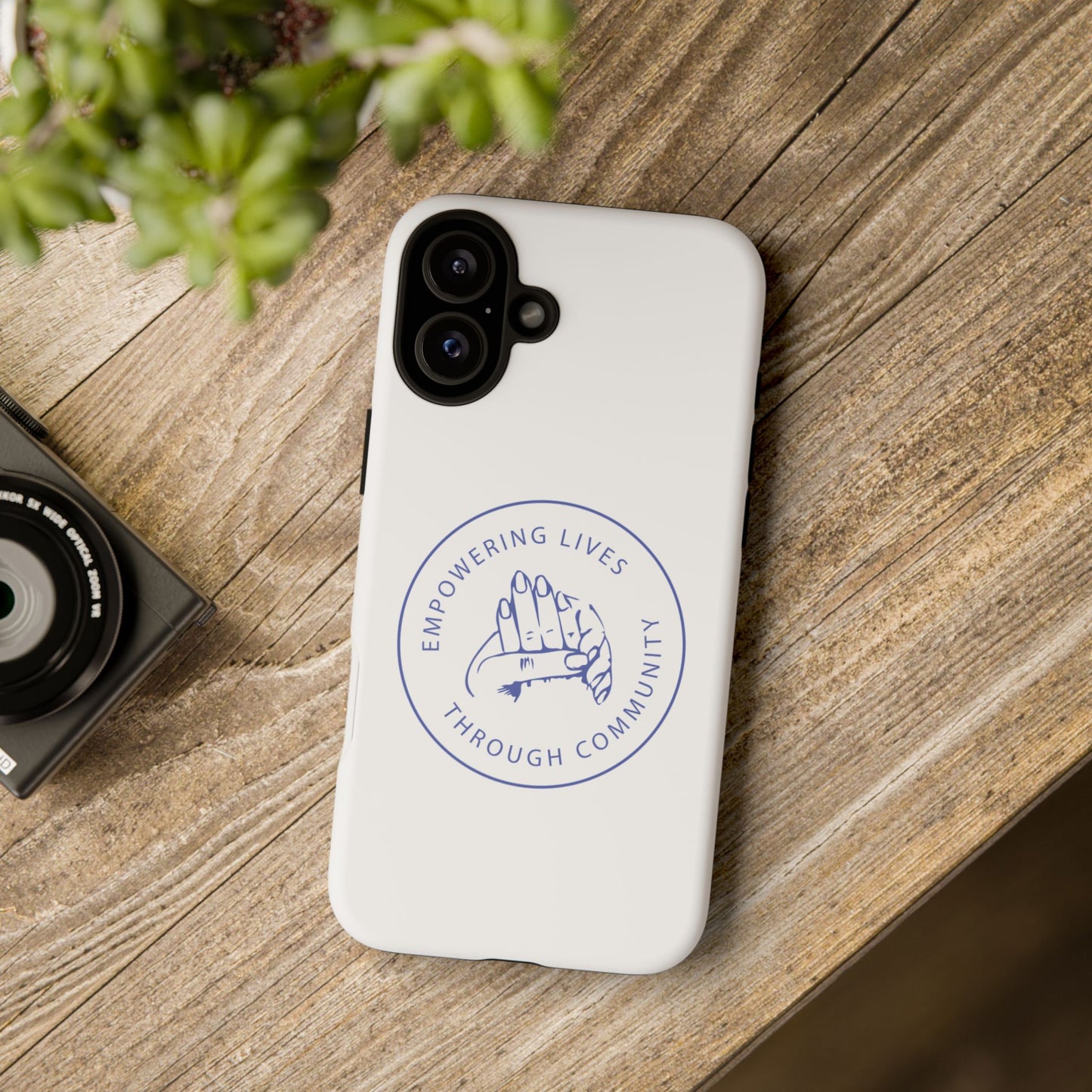 Phone Case — “Empowering Lives Through Community” Minimalist Protective Case