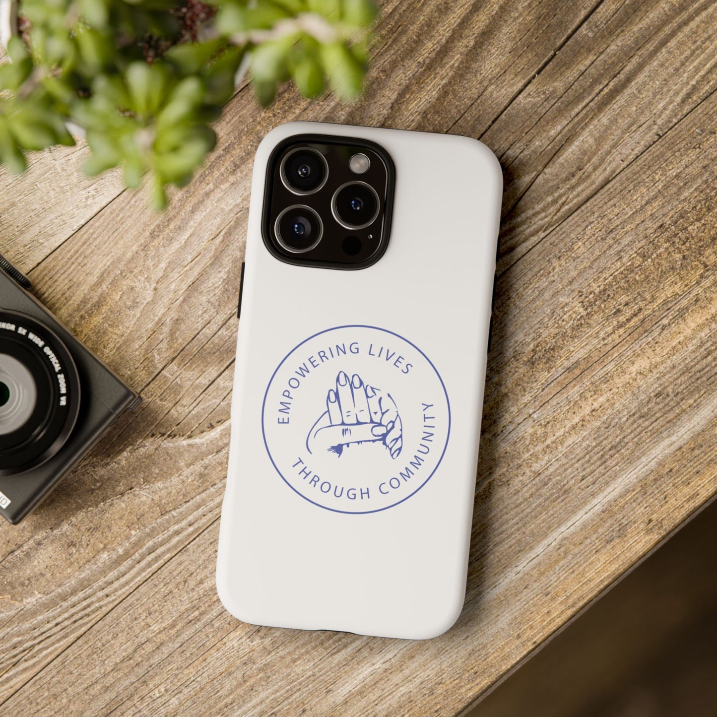 Phone Case — “Empowering Lives Through Community” Minimalist Protective Case