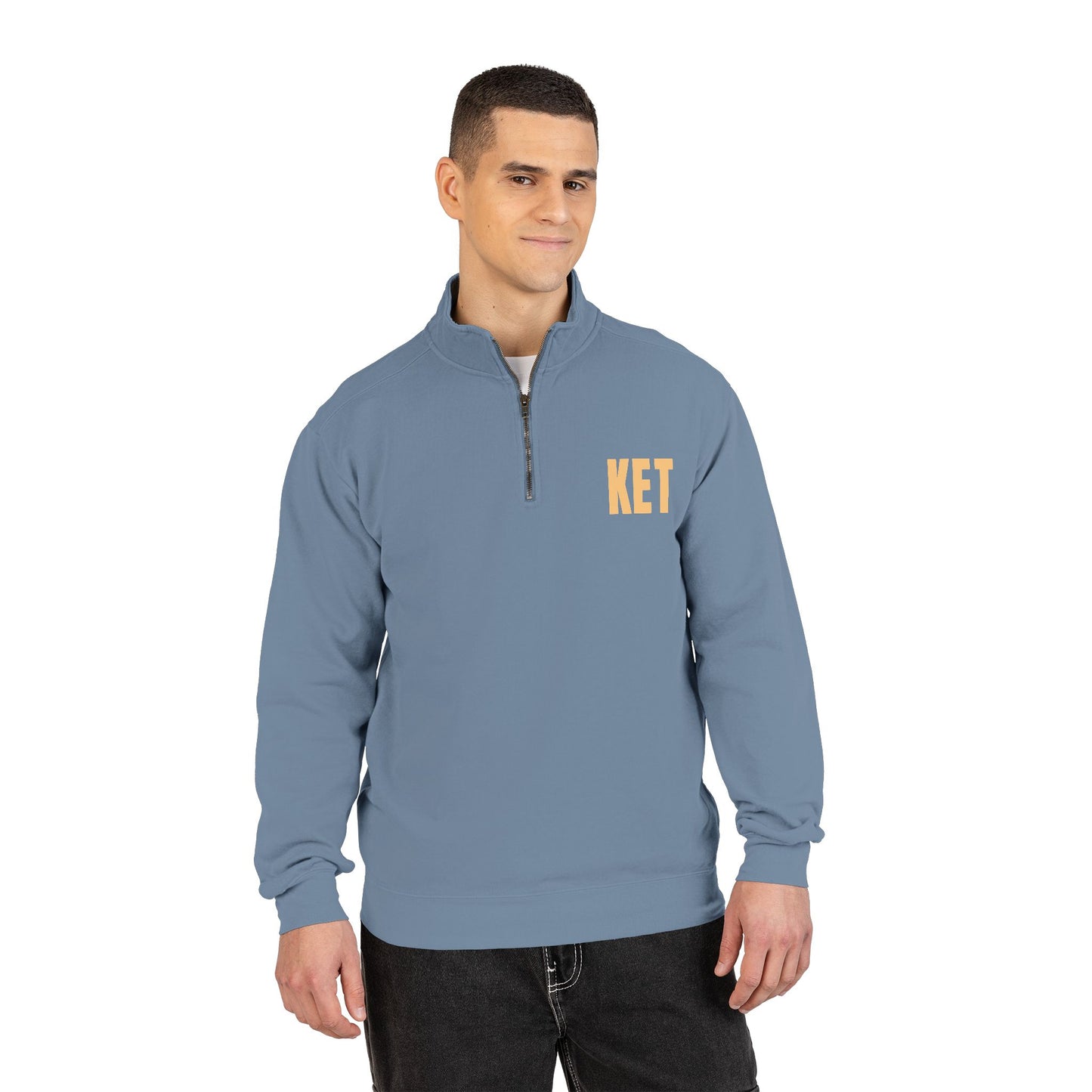 Quarter-Zip Sweatshirt — KET Chest Logo Casual Pullover