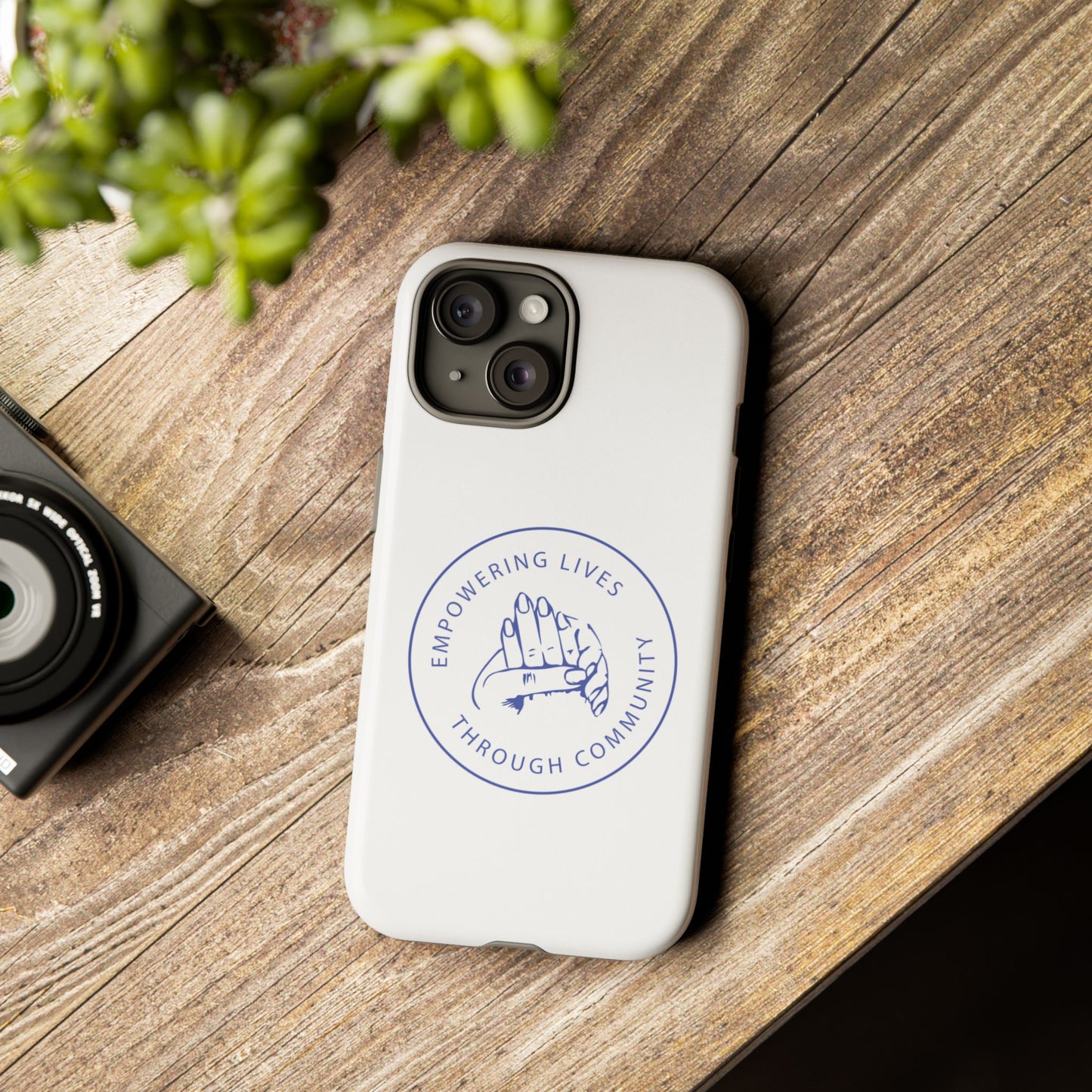 Phone Case — “Empowering Lives Through Community” Minimalist Protective Case