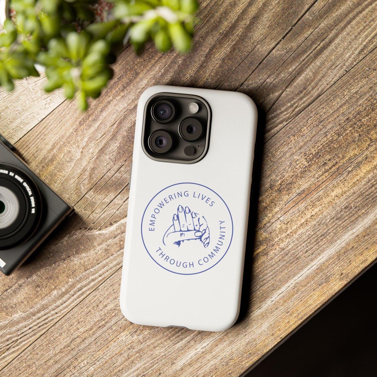 Phone Case — “Empowering Lives Through Community” Minimalist Protective Case